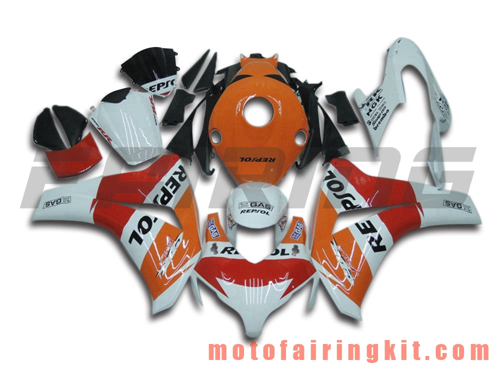 フェアリングキット CBR1000RR 2008 2009 2010 2011 CBR1000 RR 08 09 10 11 プラスチック ABS 射出成形 完全なオートバイボディ アフターマーケットボディワークフレーム (オレンジ &amp; ホワイト) B112