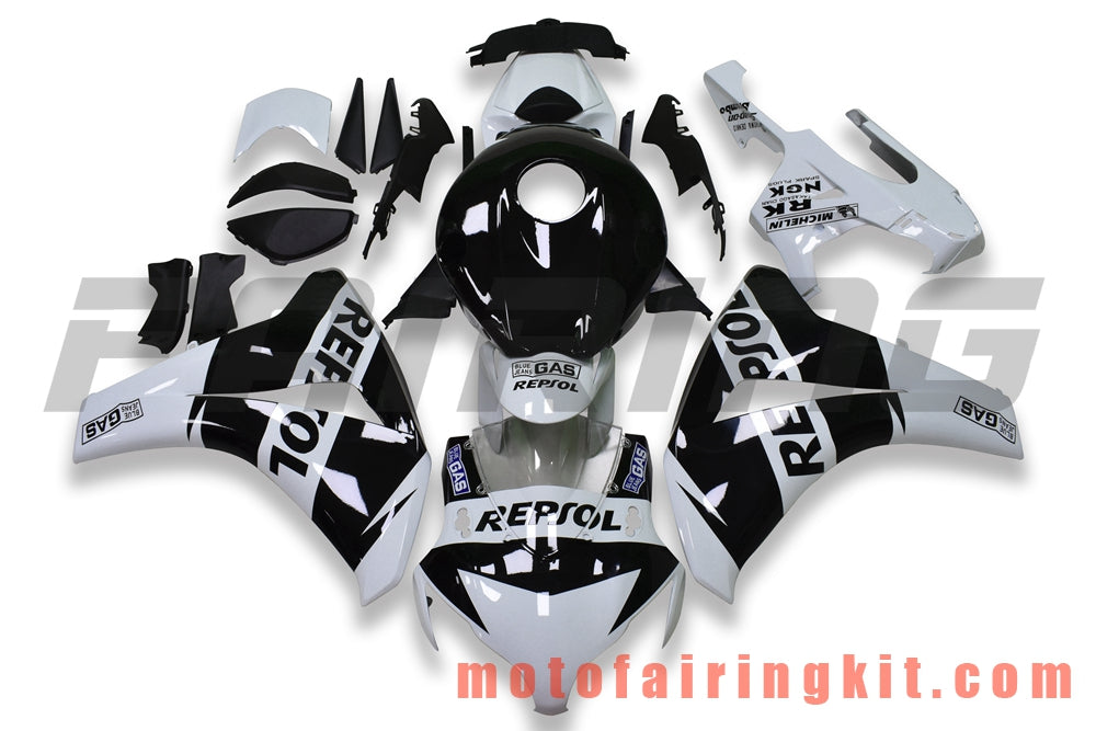 Kits de carenado aptos para CBR1000RR 2008 2009 2010 2011 CBR1000 RR 08 09 10 11 Molde de inyección de plástico ABS Carrocería completa para motocicleta Carrocería del mercado de accesorios Marco (blanco y negro) B122