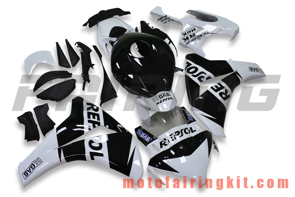 Kits de carenado aptos para CBR1000RR 2008 2009 2010 2011 CBR1000 RR 08 09 10 11 Molde de inyección de plástico ABS Carrocería completa para motocicleta Carrocería del mercado de accesorios Marco (blanco y negro) B122