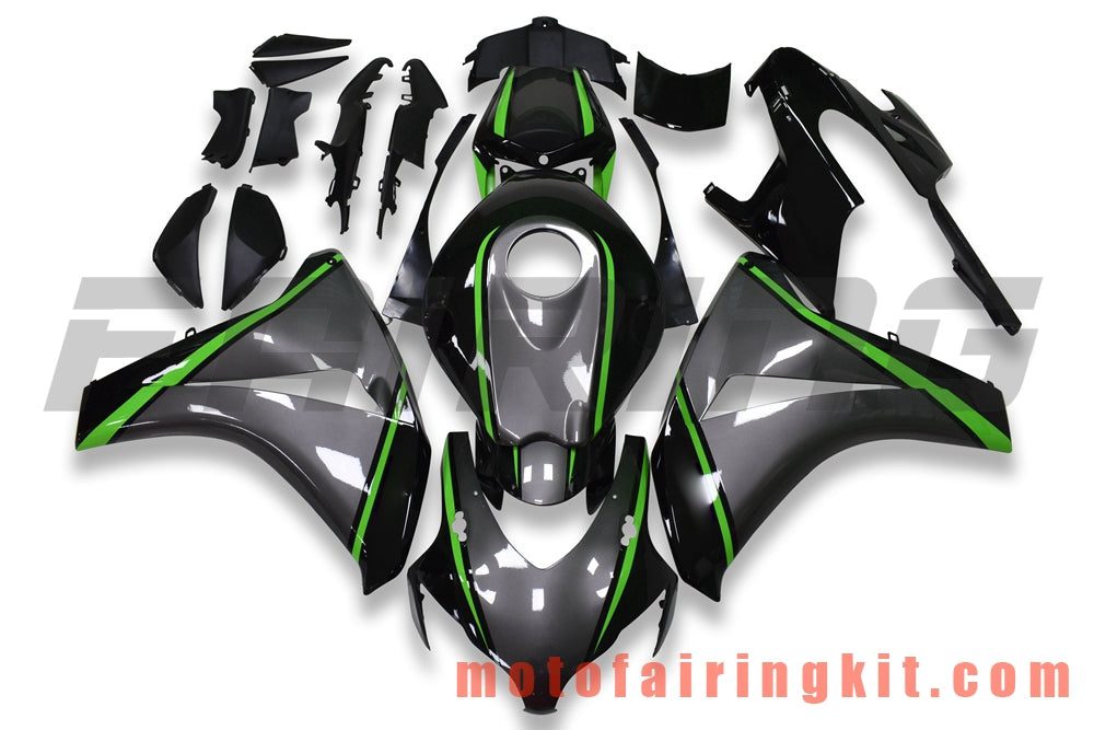 Fairing Kits Fit for CBR1000RR 2008 2009 2010 2011 CBR1000 RR 08 09 10 11 Plastic ABS Injection Mold Complete Motorcycle Body Aftermarket Bodywork Frame (Black & Green) B124