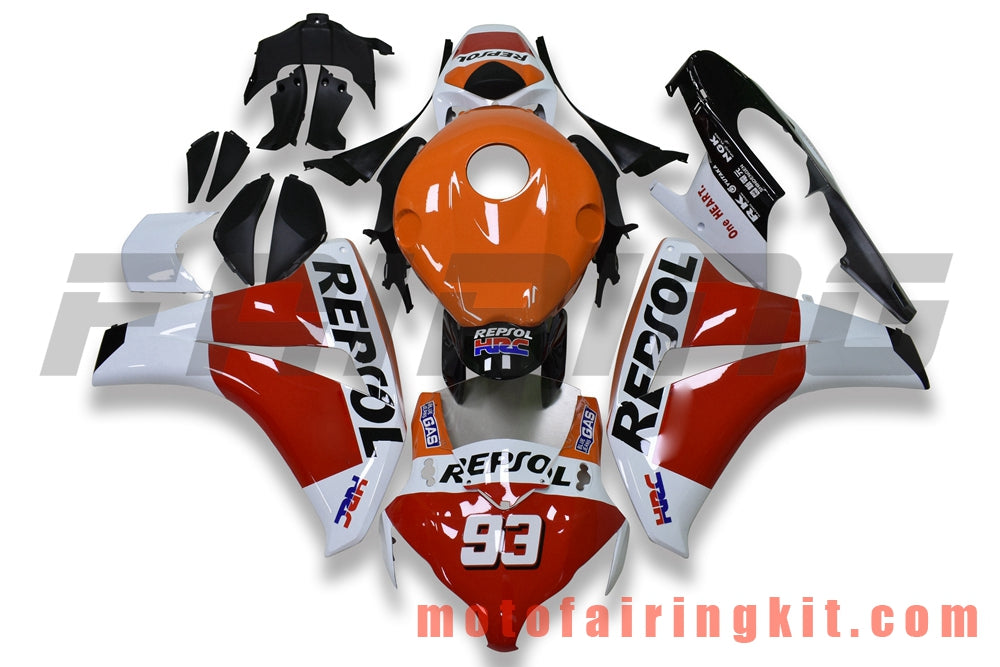 フェアリングキット CBR1000RR 2008 2009 2010 2011 CBR1000 RR 08 09 10 11 プラスチック ABS 射出成形 完全なオートバイボディ アフターマーケットボディワークフレーム (オレンジ &amp; ホワイト) B125