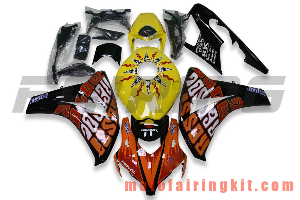 Fairing Kits Fit for CBR1000RR 2008 2009 2010 2011 CBR1000 RR 08 09 10 11 Plastic ABS Injection Mold Complete Motorcycle Body Aftermarket Bodywork Frame (Yellow & Orange) B126