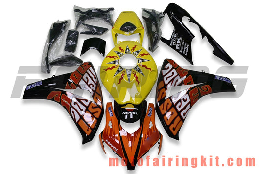 Fairing Kits Fit for CBR1000RR 2008 2009 2010 2011 CBR1000 RR 08 09 10 11 Plastic ABS Injection Mold Complete Motorcycle Body Aftermarket Bodywork Frame (Yellow & Orange) B126