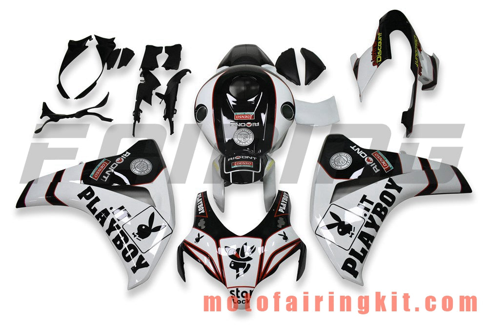 Fairing Kits Fit for CBR1000RR 2008 2009 2010 2011 CBR1000 RR 08 09 10 11 Plastic ABS Injection Mold Complete Motorcycle Body Aftermarket Bodywork Frame (Black & White) B201