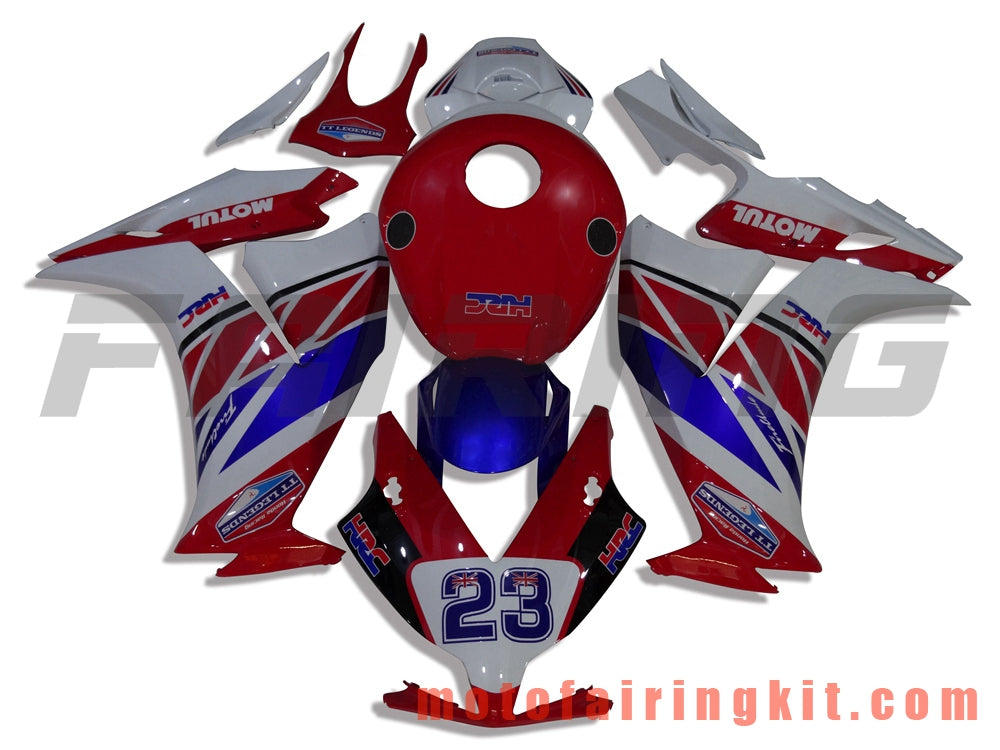 Fairing Kits Fit for CBR1000RR 2012 2013 2014 2015 2016 CBR1000 RR 12 13 14 15 16 Plastic ABS Injection Mold Complete Motorcycle Body Aftermarket Bodywork Frame (Red & White) B001