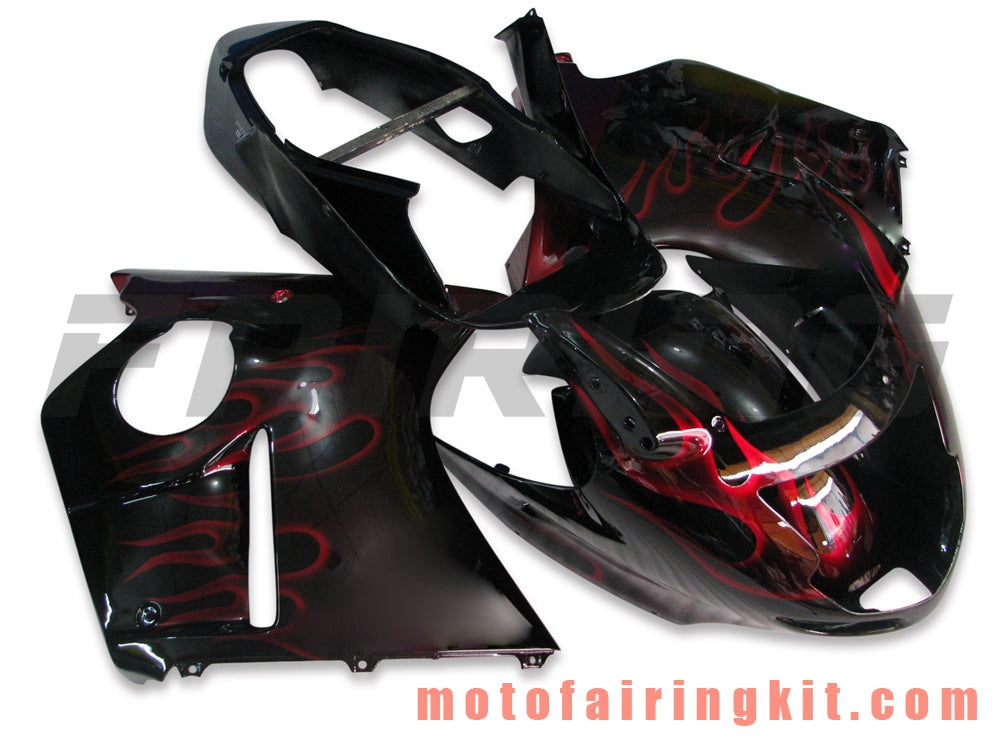 Fairing Kits Fit for CBR1100XX 1996 - 2007 CBR1100 XX 96 - 07 Plastic ABS Injection Mold Complete Motorcycle Body Aftermarket Bodywork Frame (Black & Red) B018