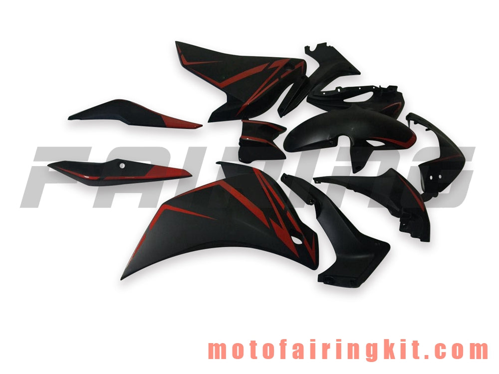 フェアリングキット CBR250RR 2011 2012 2013 2014 CBR250 RR 11 12 13 14 プラスチック ABS 射出成形 完全なオートバイボディ アフターマーケットボディワークフレーム (ブラック &amp; レッド) B007