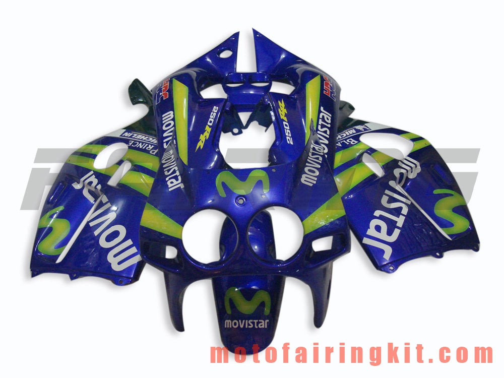 Kits de carenado aptos para CBR250RR MC19 1988 1989 CBR250 RR MC 19 88 89 Molde de inyección de plástico ABS Carrocería completa para motocicleta Carrocería del mercado de accesorios Marco (azul y verde) B003