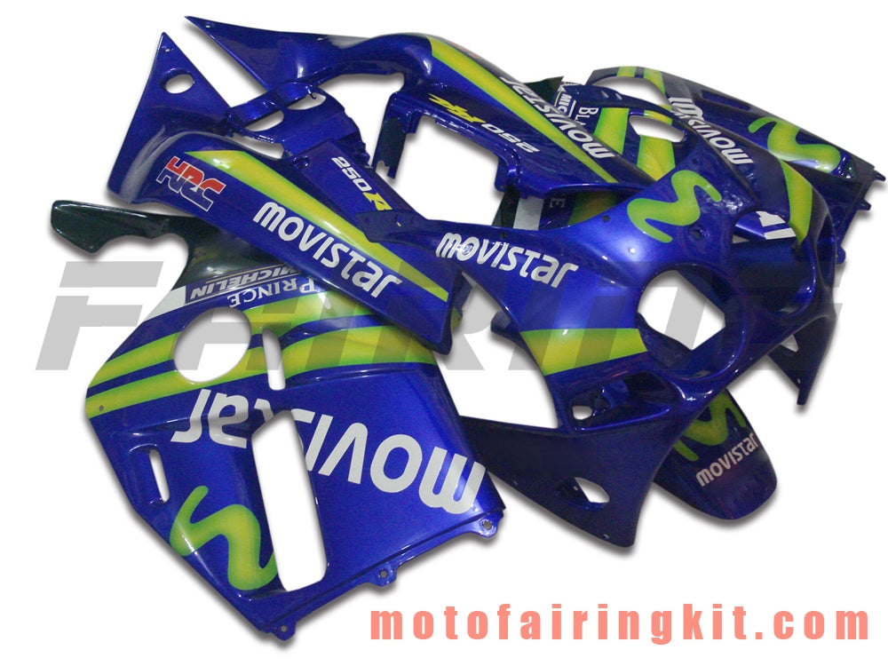 フェアリングキット CBR250RR MC19 1988 1989 CBR250 RR MC 19 88 89 プラスチック ABS 射出成形 完全なオートバイボディ アフターマーケットボディワークフレーム (ブルー &amp; グリーン) B003