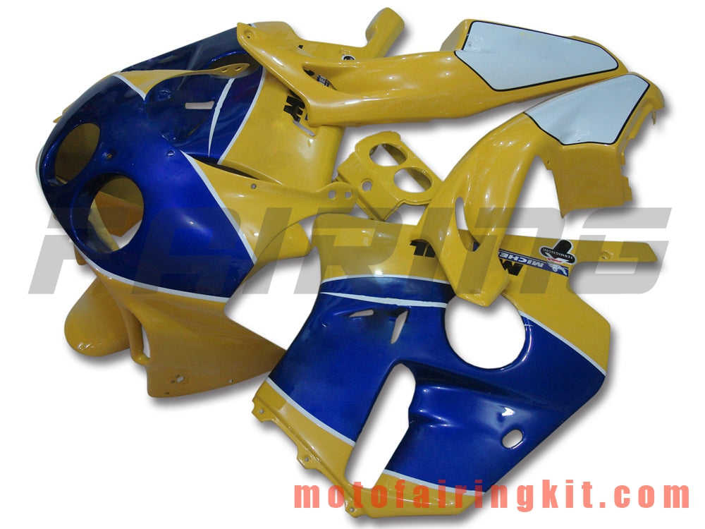 Fairing Kits Fit for CBR250RR MC22 1990 1991 1992 1993 1994 CBR250RR 90 - 94 Plastic ABS Injection Mold Complete Motorcycle Body Aftermarket Bodywork Frame (Yellow & Blue) B003