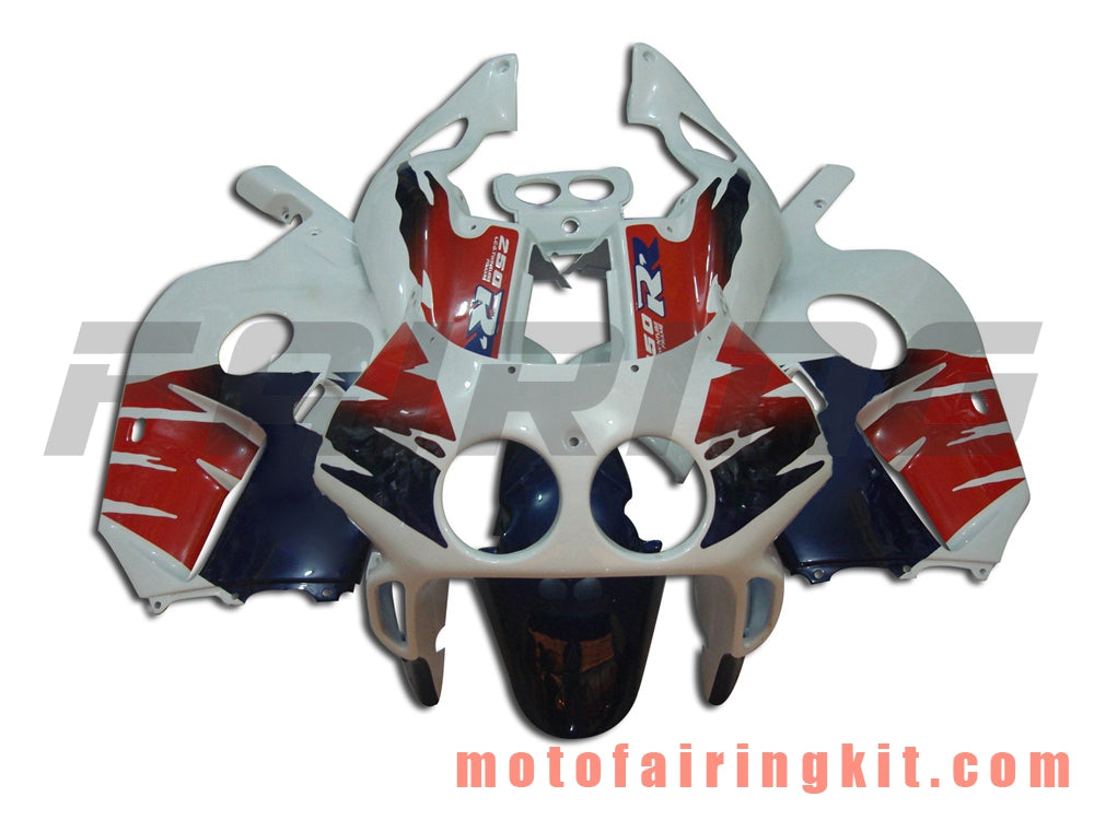 Fairing Kits Fit for CBR250RR MC22 1990 1991 1992 1993 1994 CBR250RR 90 - 94 Plastic ABS Injection Mold Complete Motorcycle Body Aftermarket Bodywork Frame (White & Red) B005