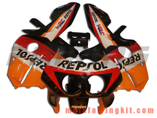 Kits de carenado aptos para CBR250RR MC22 1990 1991 1992 1993 1994 CBR250RR 90 - 94 Molde de inyección de plástico ABS Carrocería completa para motocicleta Carrocería del mercado de accesorios Marco (naranja y negro) B007