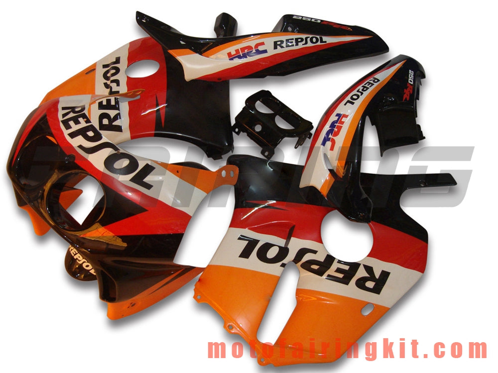 フェアリングキット CBR250RR MC22 1990 1991 1992 1993 1994 CBR250RR 90 - 94 プラスチック ABS 射出成形 完全なオートバイボディ アフターマーケットボディワークフレーム (オレンジ &amp; ブラック) B007