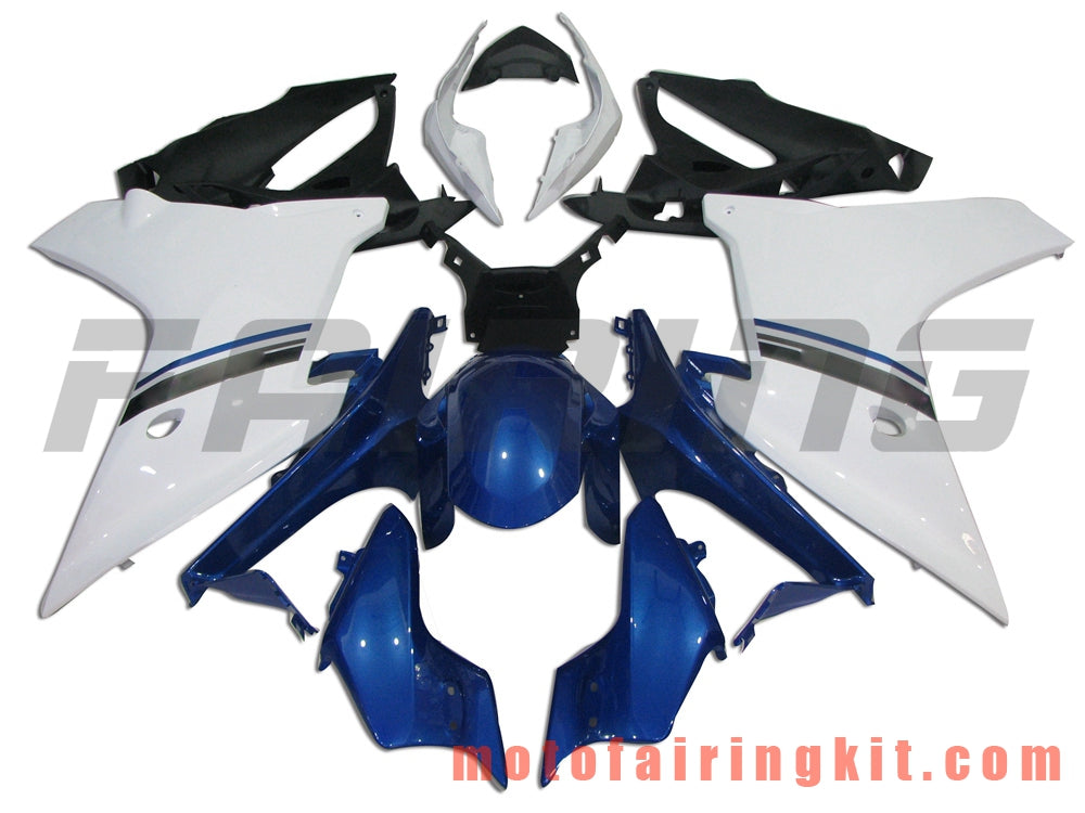 Fairing Kits Fit for CBR600F 2011 2012 2013 CBR600 F 11 12 13 Plastic ABS Injection Mold Complete Motorcycle Body Aftermarket Bodywork Frame (White & Blue) B005