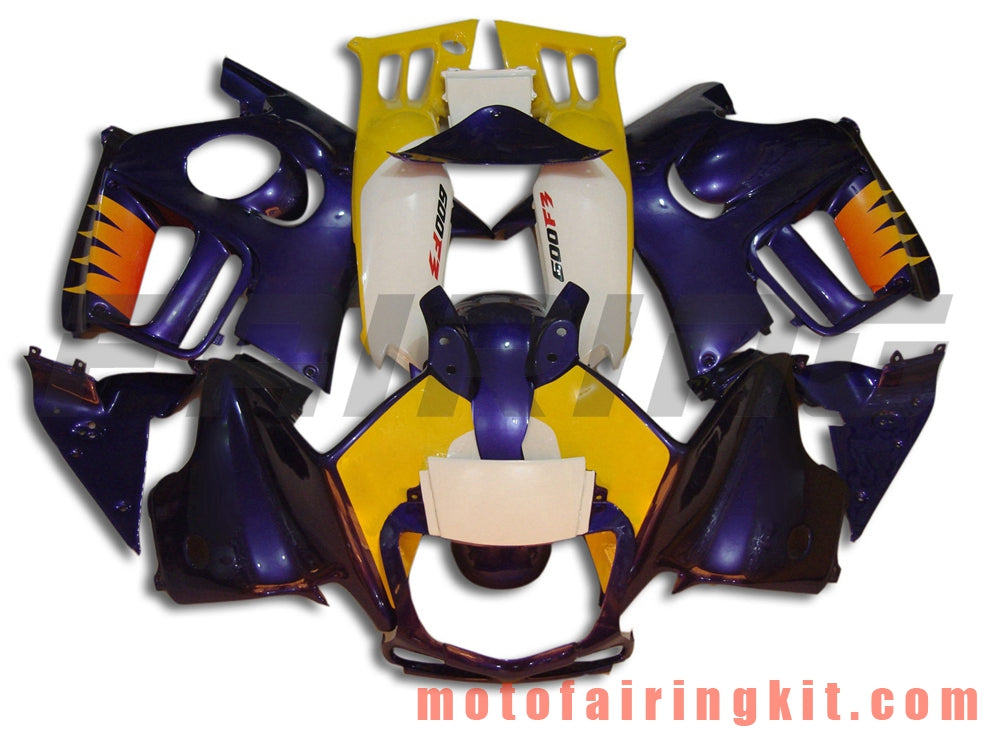 Kits de carenado aptos para CBR600F3 CBR600F 1995 1996 CBR600 F3 95 96 Molde de inyección de plástico ABS Carrocería completa para motocicleta Marco de carrocería de posventa (azul y amarillo) B002