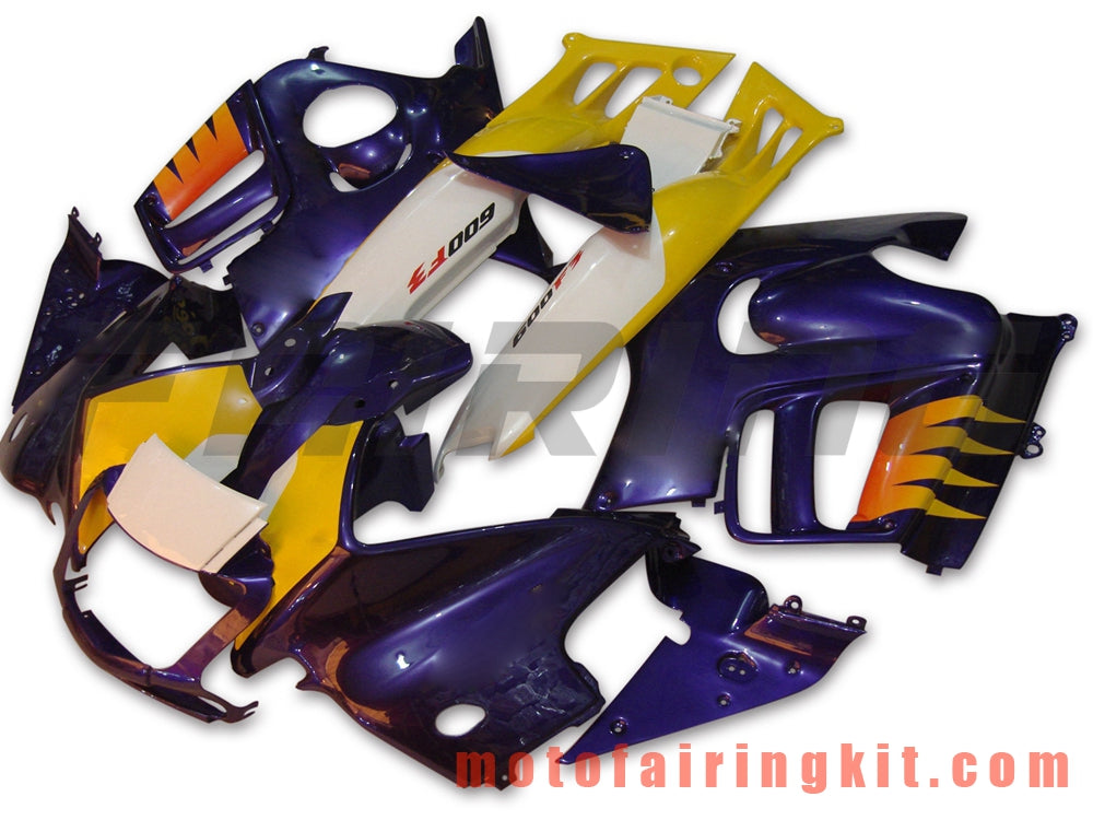 Fairing Kits Fit for CBR600F3 CBR600F 1995 1996 CBR600 F3 95 96 Plastic ABS Injection Mold Complete Motorcycle Body Aftermarket Bodywork Frame (Blue & Yellow) B002