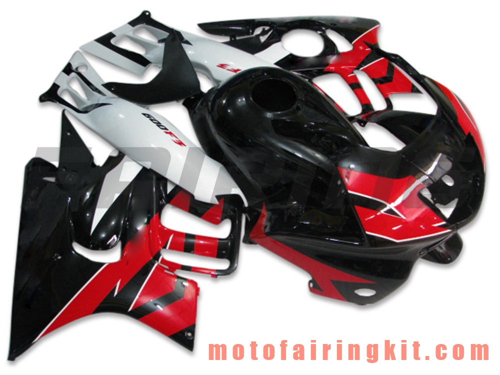 Fairing Kits Fit for CBR600F3 CBR600F 1995 1996 CBR600 F3 95 96 Plastic ABS Injection Mold Complete Motorcycle Body Aftermarket Bodywork Frame (Black & Red) B004