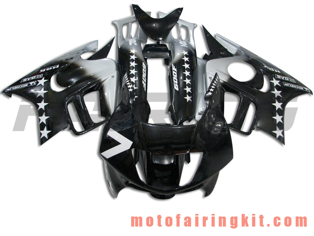 Fairing Kits Fit for CBR600F3 CBR600F 1995 1996 CBR600 F3 95 96 Plastic ABS Injection Mold Complete Motorcycle Body Aftermarket Bodywork Frame (Black & Silver) B007