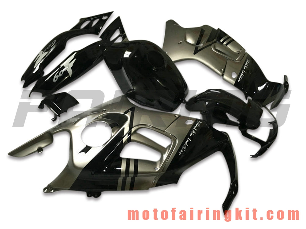 Fairing Kits Fit for CBR600F3 CBR600F 1995 1996 CBR600 F3 95 96 Plastic ABS Injection Mold Complete Motorcycle Body Aftermarket Bodywork Frame (Black & Silver) B010