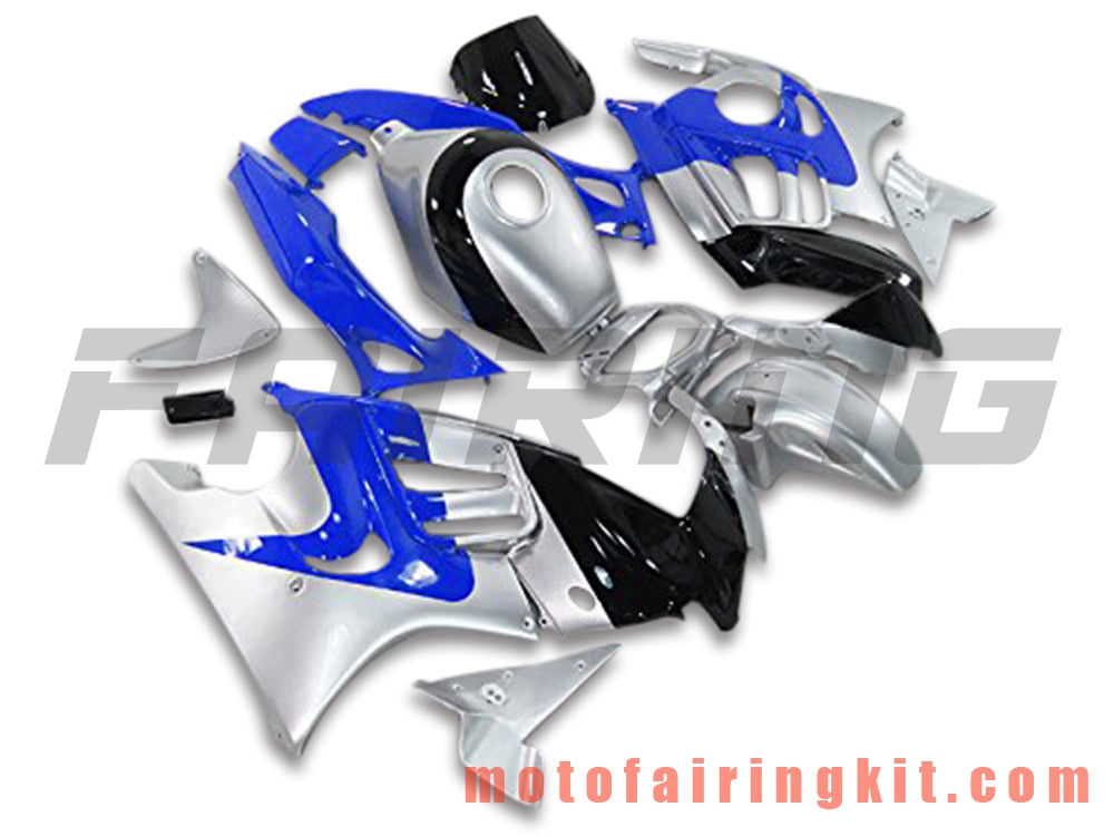 Fairing Kits Fit for CBR600F3 CBR600F 1995 1996 CBR600 F3 95 96 Plastic ABS Injection Mold Complete Motorcycle Body Aftermarket Bodywork Frame (Silver & Blue) B018