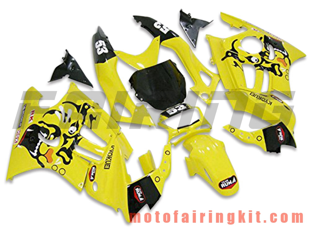 Kits de carenado aptos para CBR600F3 CBR600F 1995 1996 CBR600 F3 95 96 Molde de inyección de plástico ABS Carrocería completa para motocicleta Carrocería del mercado de accesorios Marco (amarillo y negro) B022