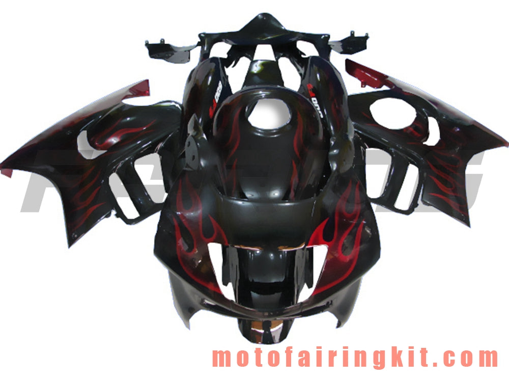 Fairing Kits Fit for CBR600F3 CBR600F 1997 1998 CBR 600 F3 97 98 Plastic ABS Injection Mold Complete Motorcycle Body Aftermarket Bodywork Frame (Black & Red) B001