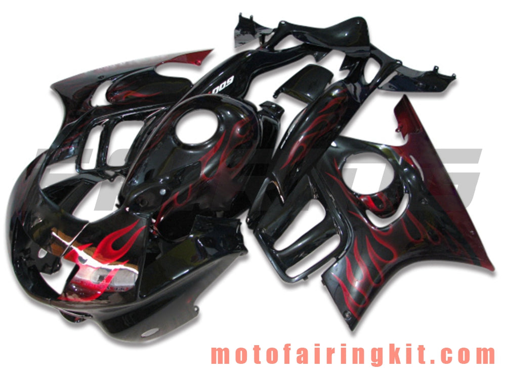 Fairing Kits Fit for CBR600F3 CBR600F 1997 1998 CBR 600 F3 97 98 Plastic ABS Injection Mold Complete Motorcycle Body Aftermarket Bodywork Frame (Black & Red) B001