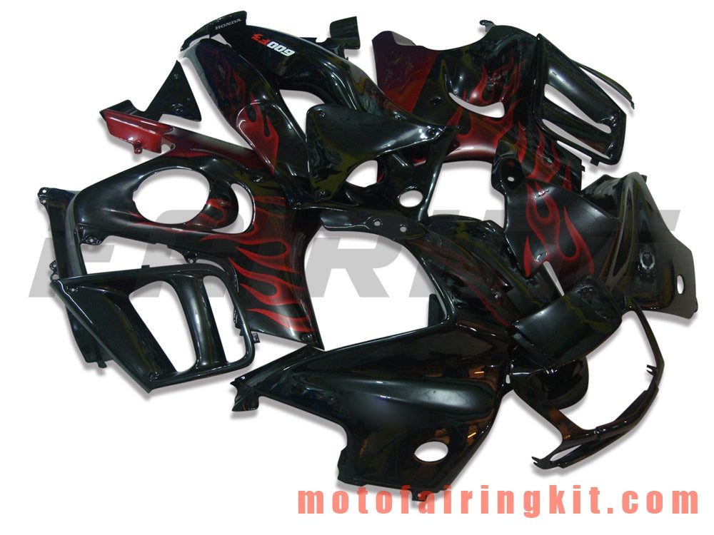 Fairing Kits Fit for CBR600F3 CBR600F 1997 1998 CBR 600 F3 97 98 Plastic ABS Injection Mold Complete Motorcycle Body Aftermarket Bodywork Frame (Red & Black) B002