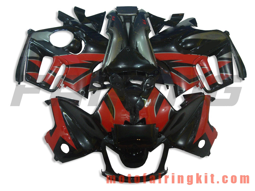 Fairing Kits Fit for CBR600F3 CBR600F 1997 1998 CBR 600 F3 97 98 Plastic ABS Injection Mold Complete Motorcycle Body Aftermarket Bodywork Frame (Black & Red) B005