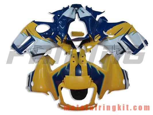 Kits de carenado aptos para CBR600F3 CBR600F 1997 1998 CBR 600 F3 97 98 Molde de inyección de plástico ABS Carrocería completa para motocicleta Marco de carrocería de posventa (amarillo y azul) B006