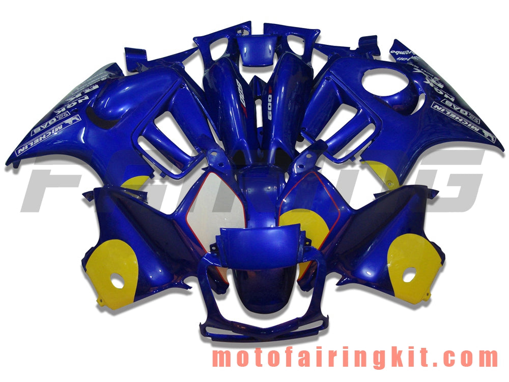 Fairing Kits Fit for CBR600F3 CBR600F 1997 1998 CBR 600 F3 97 98 Plastic ABS Injection Mold Complete Motorcycle Body Aftermarket Bodywork Frame (Blue) B007