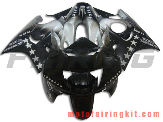 Kits de carenado aptos para CBR600F3 CBR600F 1997 1998 CBR 600 F3 97 98 Molde de inyección de plástico ABS Carrocería completa para motocicleta Marco de carrocería de posventa (negro y plateado) B009