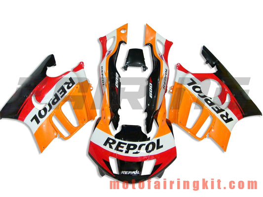 Kits de carenado aptos para CBR600F3 CBR600F 1997 1998 CBR 600 F3 97 98 Molde de inyección de plástico ABS Carrocería completa para motocicleta Marco de carrocería de posventa (naranja y negro) B012