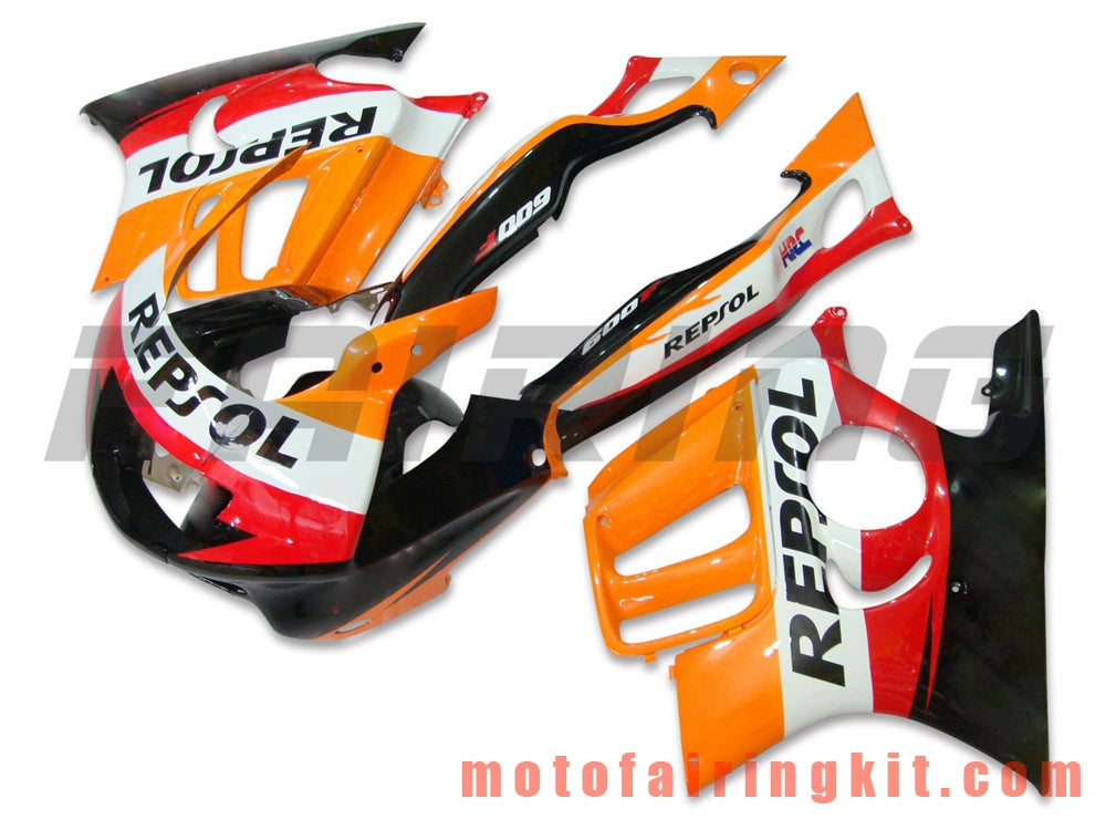 Kits de carenado aptos para CBR600F3 CBR600F 1997 1998 CBR 600 F3 97 98 Molde de inyección de plástico ABS Carrocería completa para motocicleta Marco de carrocería de posventa (naranja y negro) B012