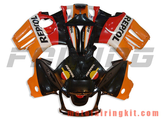 Kits de carenado aptos para CBR600F3 CBR600F 1997 1998 CBR 600 F3 97 98 Molde de inyección de plástico ABS Carrocería completa para motocicleta Marco de carrocería de posventa (negro y naranja) B013