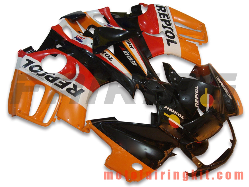 Fairing Kits Fit for CBR600F3 CBR600F 1997 1998 CBR 600 F3 97 98 Plastic ABS Injection Mold Complete Motorcycle Body Aftermarket Bodywork Frame (Black & Orange) B013