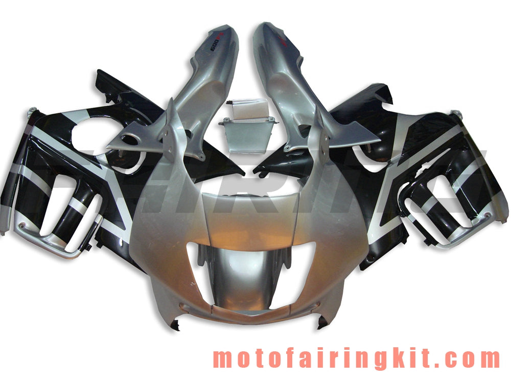 Fairing Kits Fit for CBR600F3 CBR600F 1997 1998 CBR 600 F3 97 98 Plastic ABS Injection Mold Complete Motorcycle Body Aftermarket Bodywork Frame (Silver & Black) B014