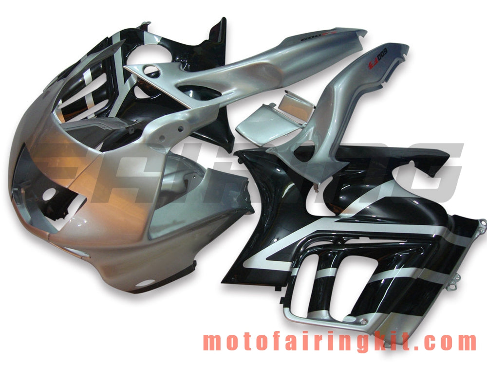 Fairing Kits Fit for CBR600F3 CBR600F 1997 1998 CBR 600 F3 97 98 Plastic ABS Injection Mold Complete Motorcycle Body Aftermarket Bodywork Frame (Silver & Black) B014