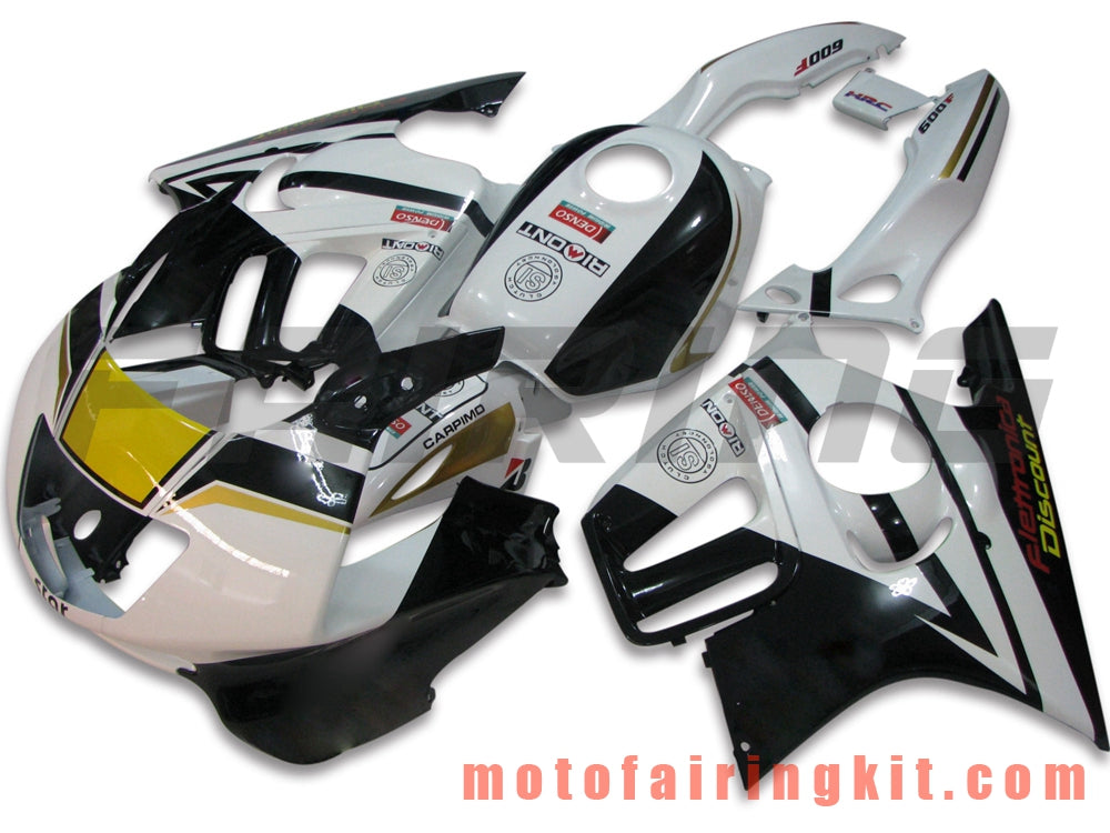 Fairing Kits Fit for CBR600F3 CBR600F 1997 1998 CBR 600 F3 97 98 Plastic ABS Injection Mold Complete Motorcycle Body Aftermarket Bodywork Frame (Black & White) B018