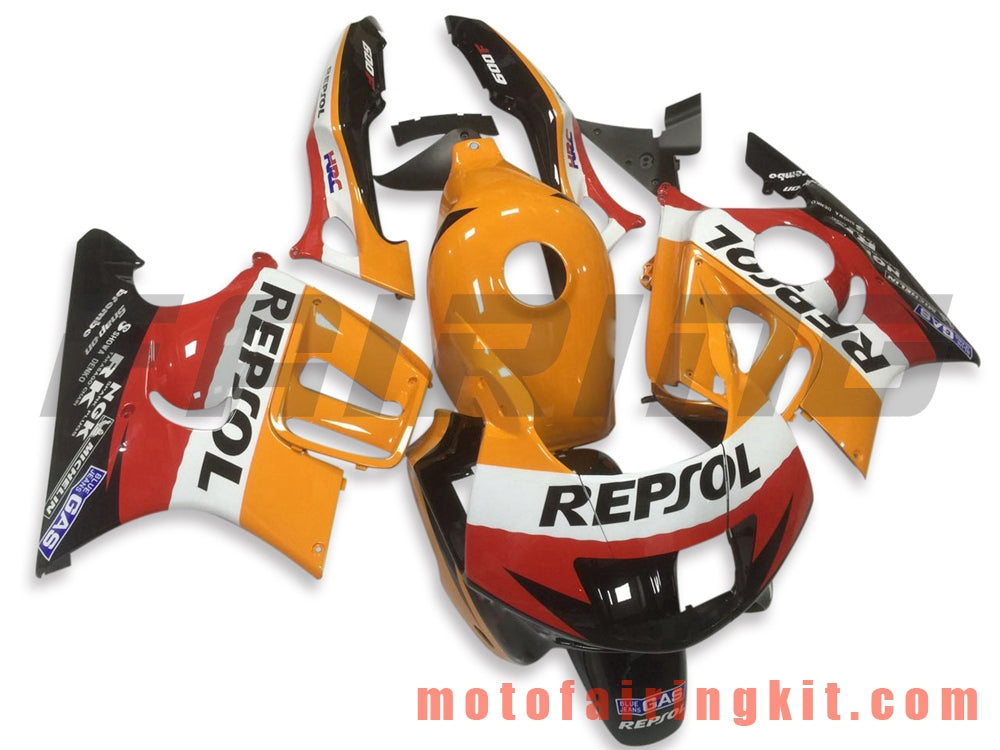 Kits de carenado aptos para CBR600F3 CBR600F 1997 1998 CBR 600 F3 97 98 Molde de inyección de plástico ABS Carrocería completa para motocicleta Marco de carrocería de posventa (naranja y negro) B024