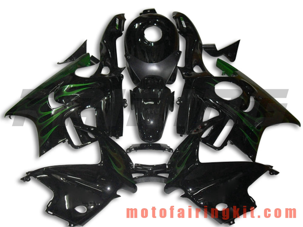 Fairing Kits Fit for CBR600F3 CBR600F 1997 1998 CBR 600 F3 97 98 Plastic ABS Injection Mold Complete Motorcycle Body Aftermarket Bodywork Frame (Black & Green) B027