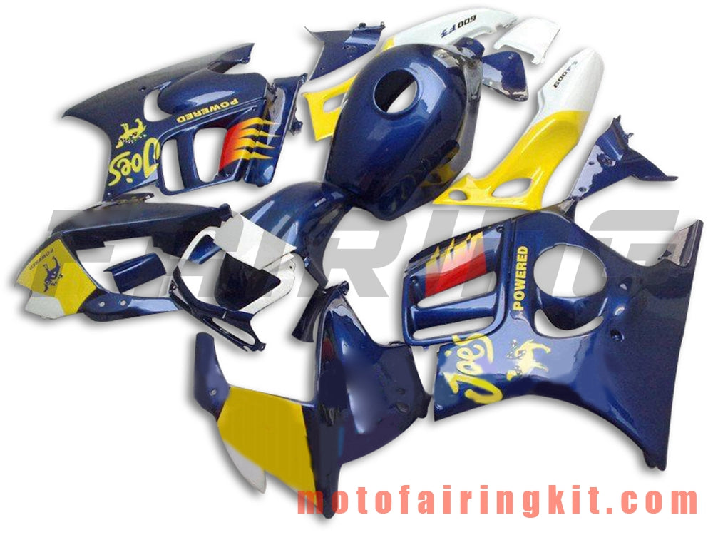 Kits de carenado aptos para CBR600F3 CBR600F 1997 1998 CBR 600 F3 97 98 Molde de inyección de plástico ABS Carrocería completa para motocicleta Marco de carrocería de posventa (azul y amarillo) B033