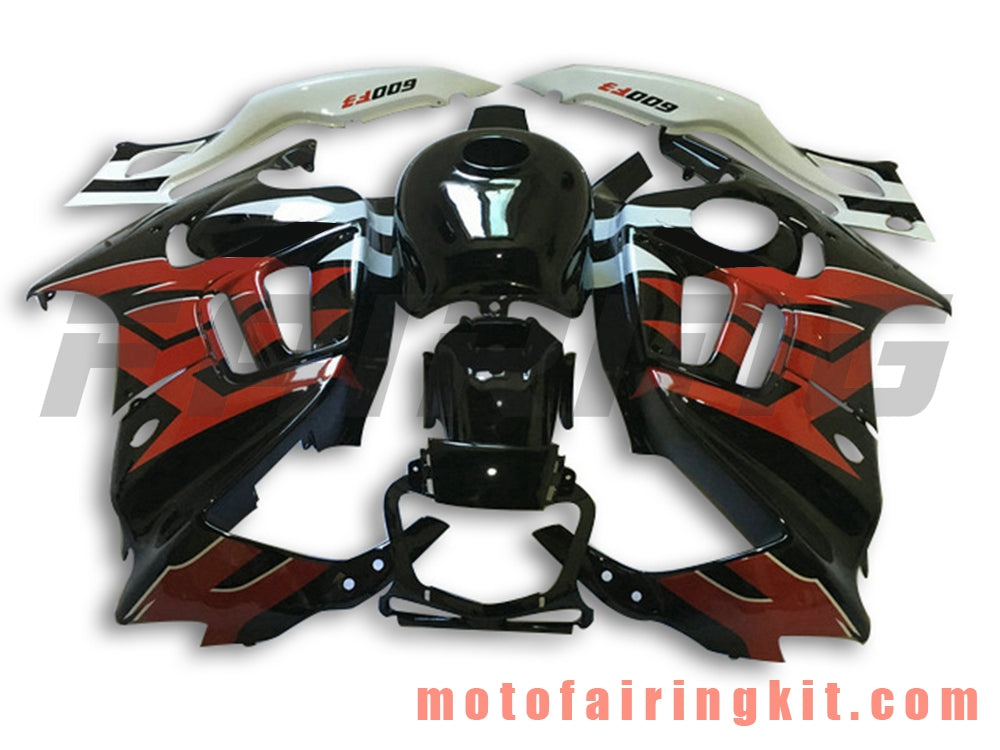 Fairing Kits Fit for CBR600F3 CBR600F 1997 1998 CBR 600 F3 97 98 Plastic ABS Injection Mold Complete Motorcycle Body Aftermarket Bodywork Frame (Black & Orange) B034