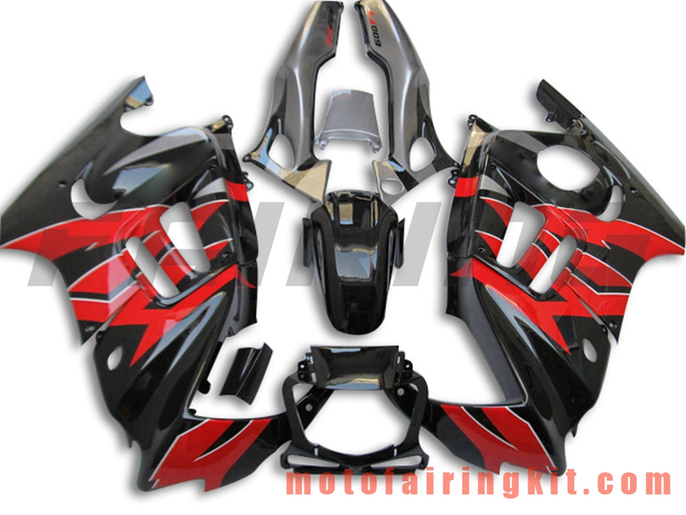 Kits de carenado aptos para CBR600F3 CBR600F 1997 1998 CBR 600 F3 97 98 Molde de inyección de plástico ABS Carrocería completa para motocicleta Marco de carrocería de posventa (negro y rojo) B036