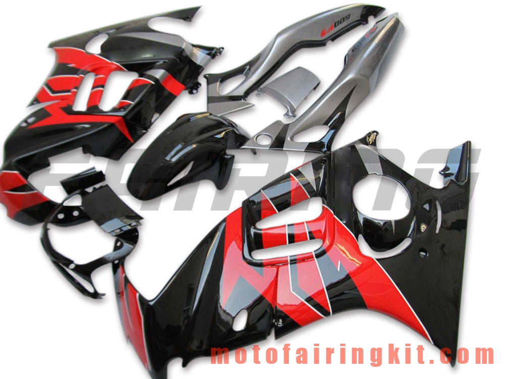 Kits de carenado aptos para CBR600F3 CBR600F 1997 1998 CBR 600 F3 97 98 Molde de inyección de plástico ABS Carrocería completa para motocicleta Marco de carrocería de posventa (negro y rojo) B036