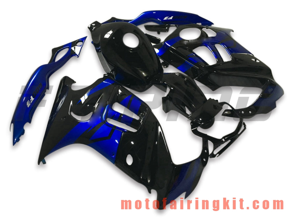 Kits de carenado aptos para CBR600F3 CBR600F 1997 1998 CBR 600 F3 97 98 Molde de inyección de plástico ABS Carrocería completa para motocicleta Marco de carrocería de posventa (negro y azul) B038