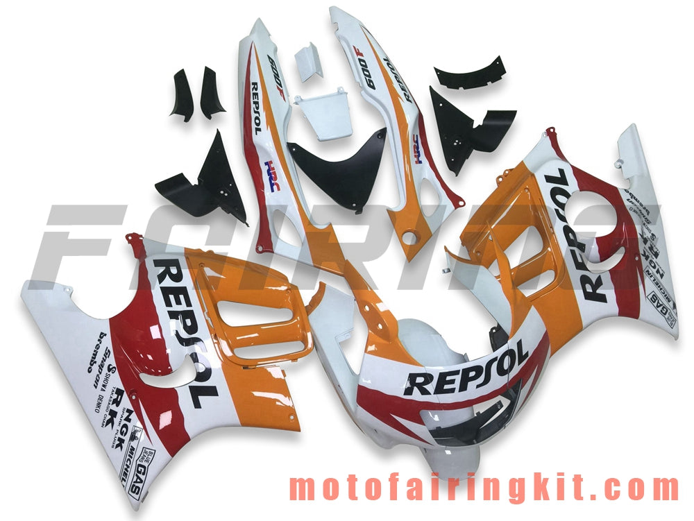 Fairing Kits Fit for CBR600F3 CBR600F 1997 1998 CBR 600 F3 97 98 Plastic ABS Injection Mold Complete Motorcycle Body Aftermarket Bodywork Frame (Orange & White) B041