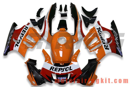 Kits de carenado aptos para CBR600F3 CBR600F 1997 1998 CBR 600 F3 97 98 Molde de inyección de plástico ABS Carrocería completa para motocicleta Marco de carrocería de posventa (naranja y negro) B042