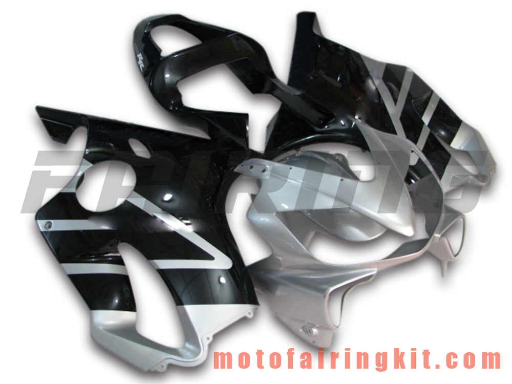 Fairing Kits Fit for CBR600F4i 2001 2002 2003 CBR600 F4i 01 02 03 Plastic ABS Injection Mold Complete Motorcycle Body Aftermarket Bodywork Frame (Silver & Black) B002