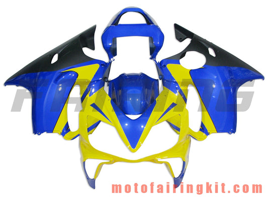 Kits de carenado aptos para CBR600F4i 2001 2002 2003 CBR600 F4i 01 02 03 Molde de inyección de plástico ABS Carrocería completa para motocicleta Carrocería del mercado de accesorios Marco (amarillo y azul) B004